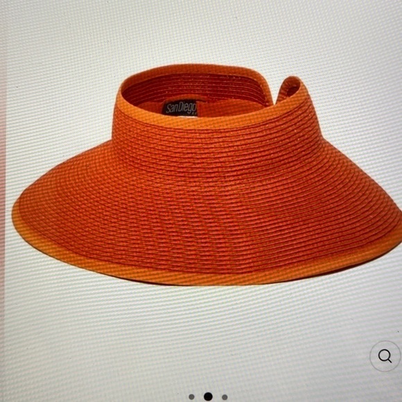 San Diego Hat Co. Sun Visor Womens OS Orange Velcro packable paper Beach Vacay - Picture 1 of 10